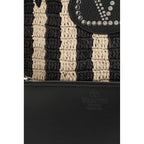 Black Raffia Bucket Bag