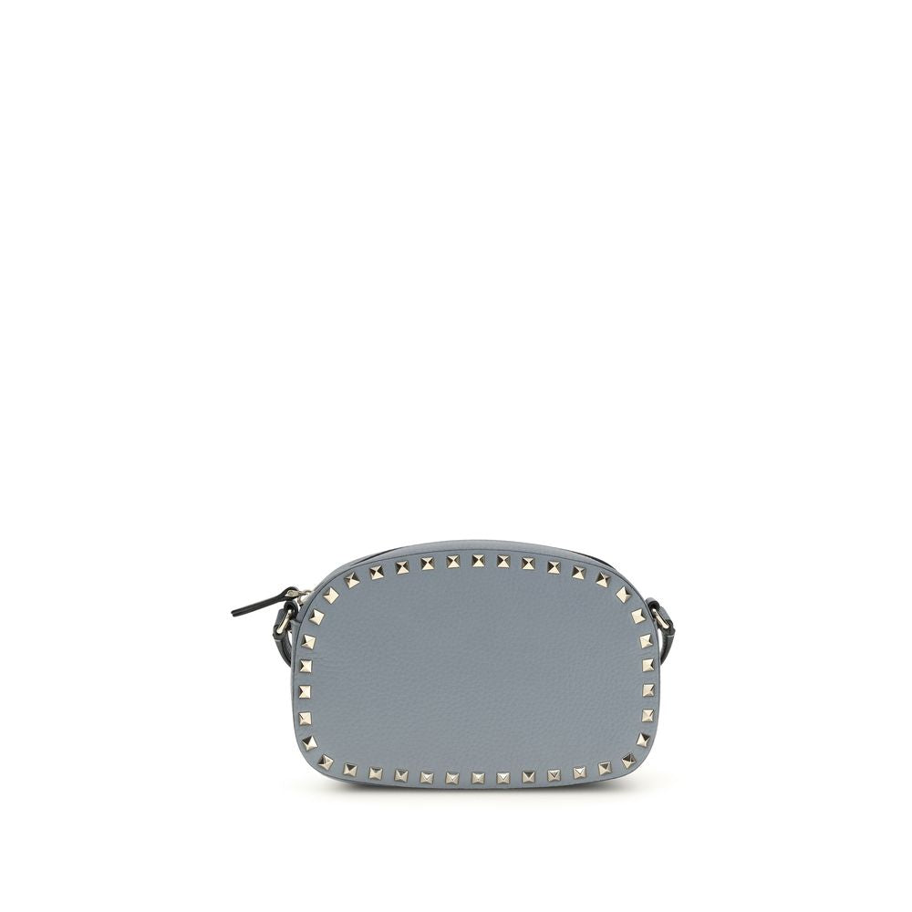 Rockstud Mini Shoulder Bag in Blue Calf Leather