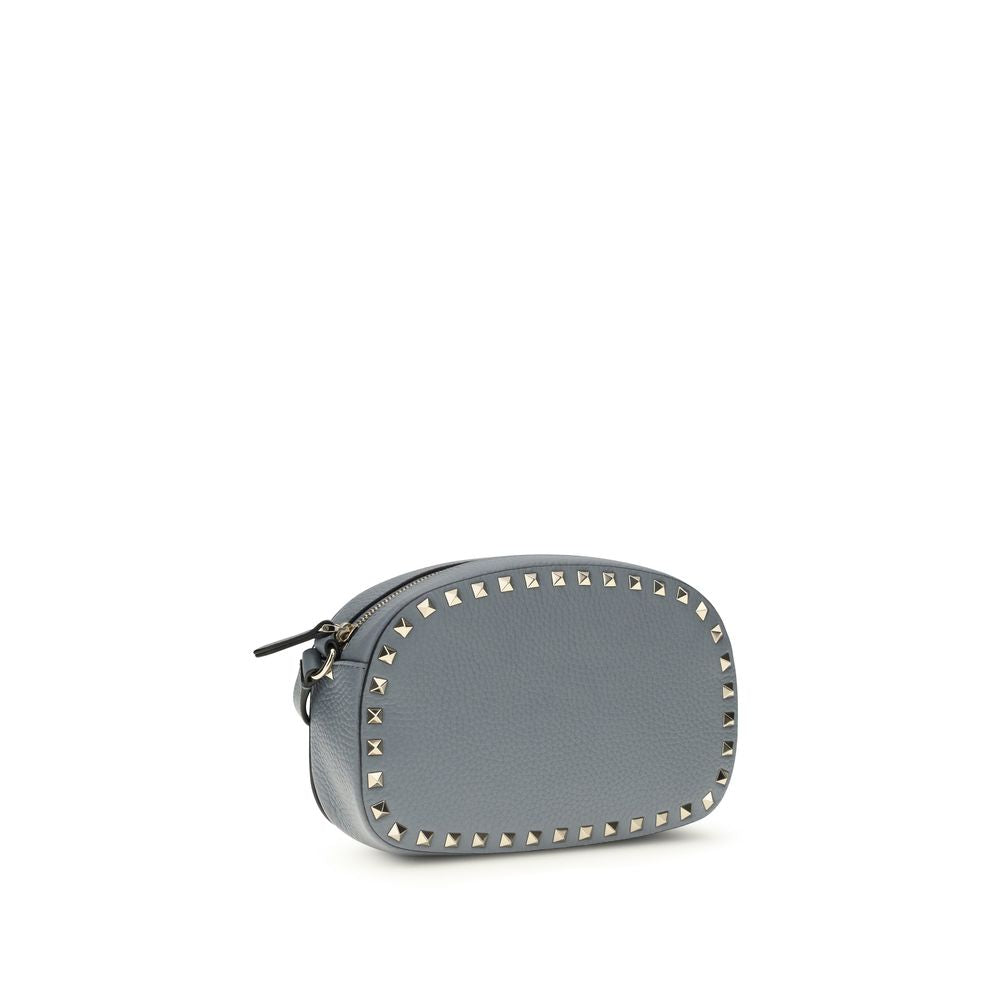 Rockstud Mini Shoulder Bag in Blue Calf Leather