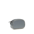 Rockstud Mini Shoulder Bag in Blue Calf Leather
