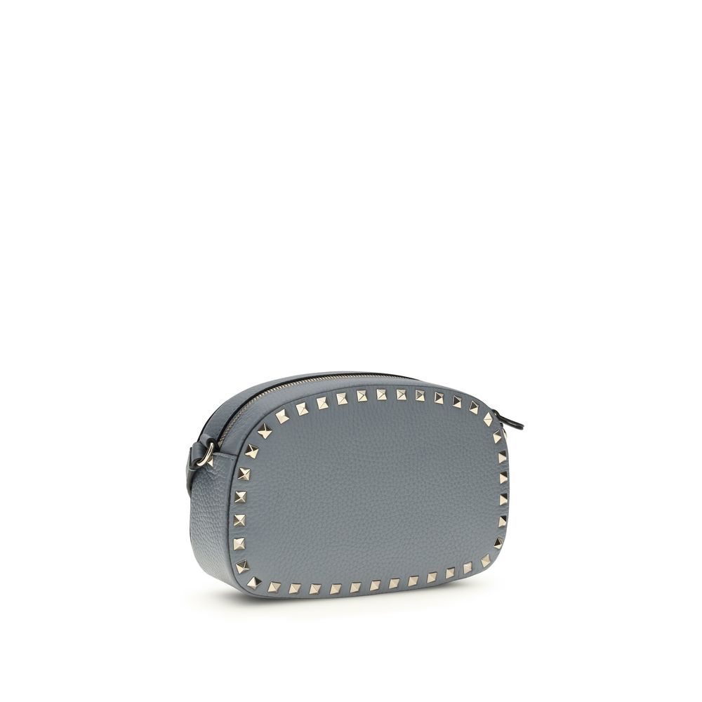 Rockstud Mini Shoulder Bag in Blue Calf Leather