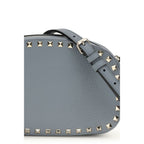 Rockstud Mini Shoulder Bag in Blue Calf Leather