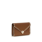 Mini Rockstud Shoulder Bag In Garnet Calfskin