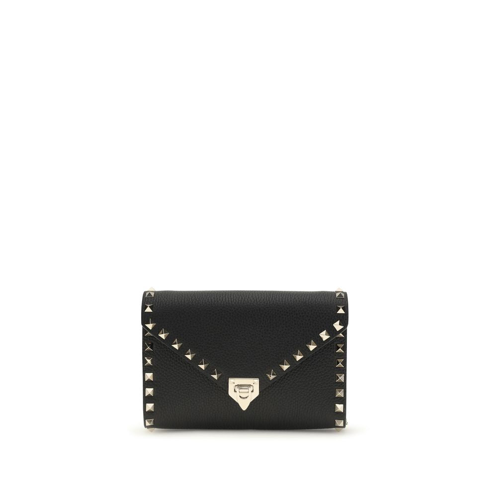 Mini Rockstud Shoulder Bag in Garnet Calfskin