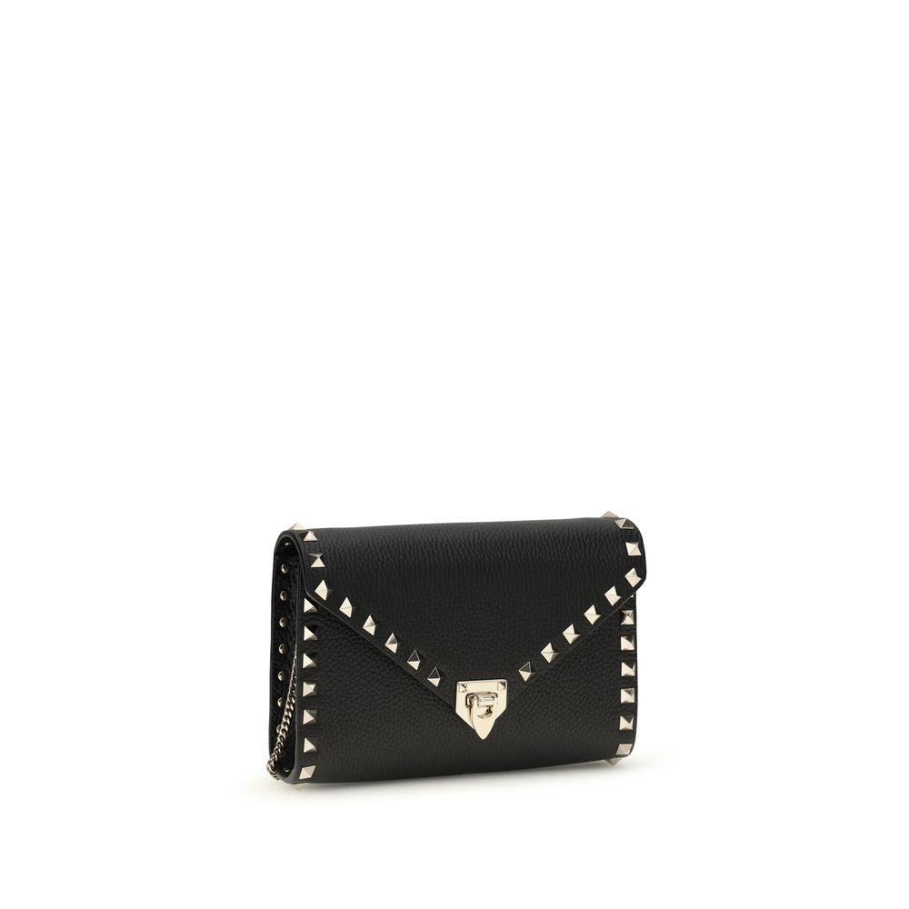 Mini Rockstud Shoulder Bag in Garnet Calfskin