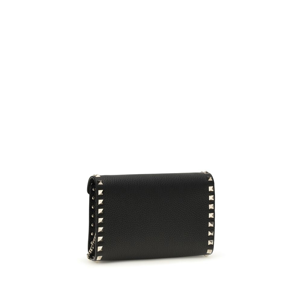 Mini Rockstud Shoulder Bag in Garnet Calfskin