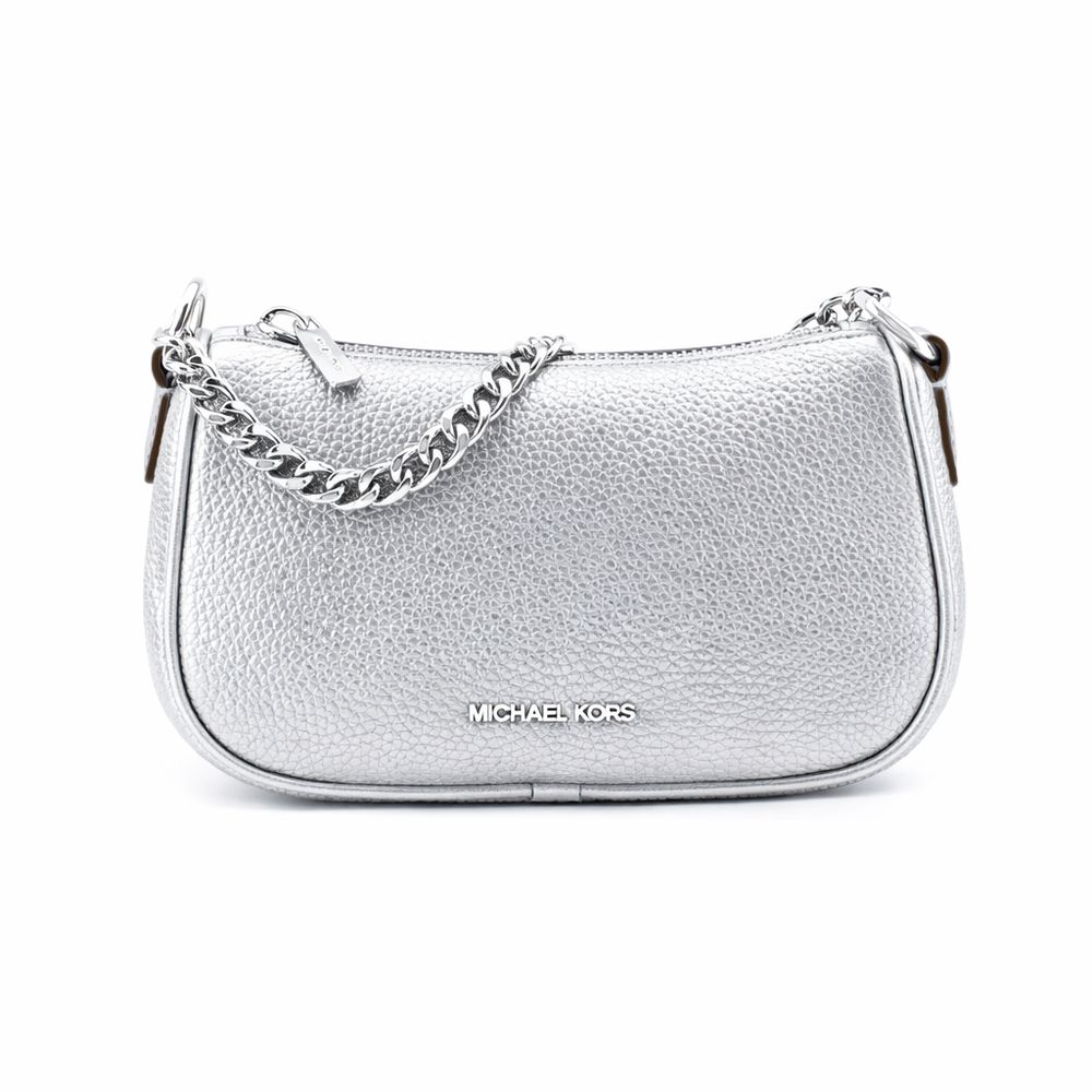 Grey Leather Carmela Shoulder Bag