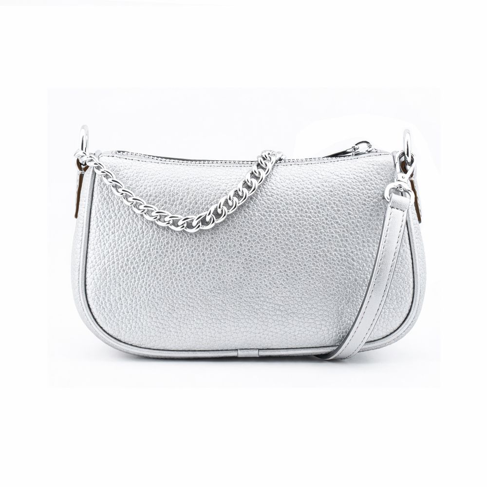 Grey Leather Carmela Shoulder Bag