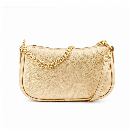 Gold Leather Carmela Shoulder Bag