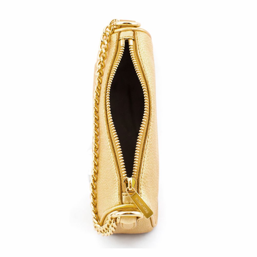 Gold Leather Carmela Shoulder Bag