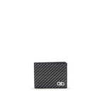 Gray Woven Calf Leather Wallet