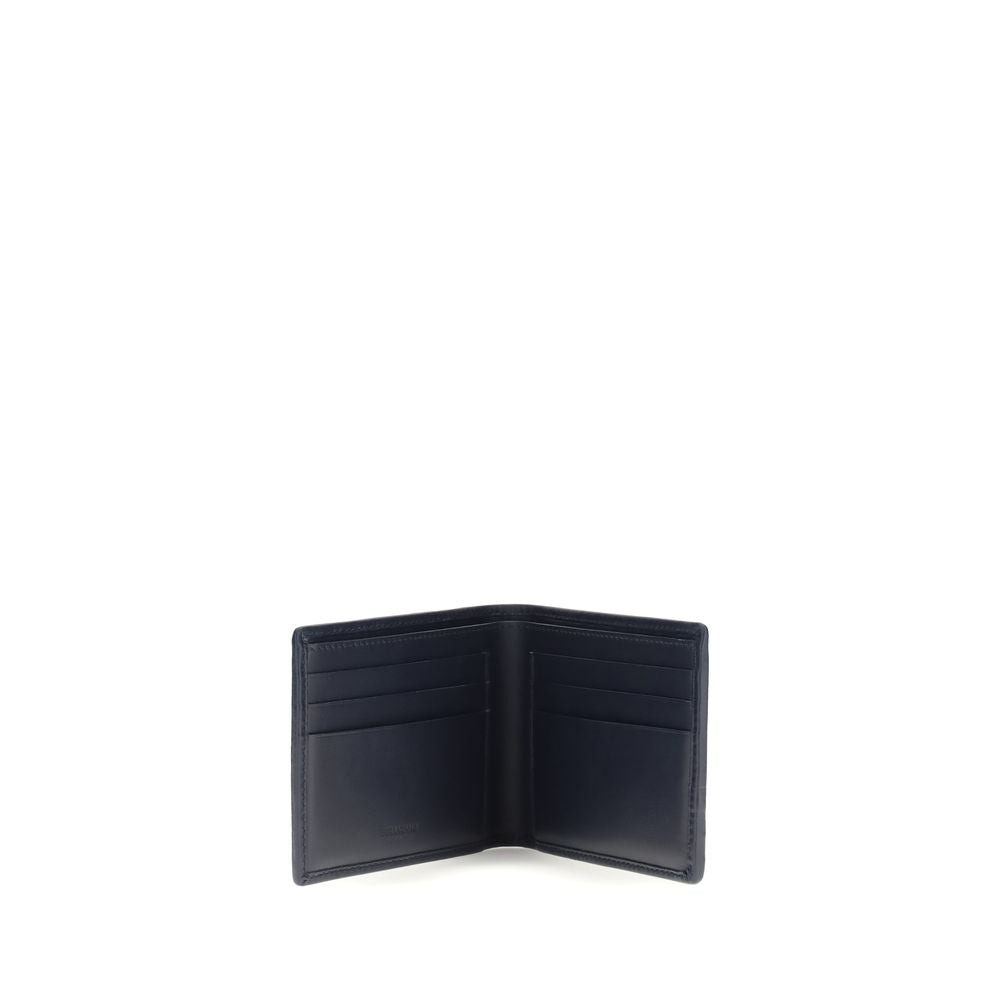 Gray Woven Calf Leather Wallet