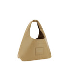 Beige Calf Leather Shoulder Bag