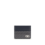 Woven Calf Suede Card Holder