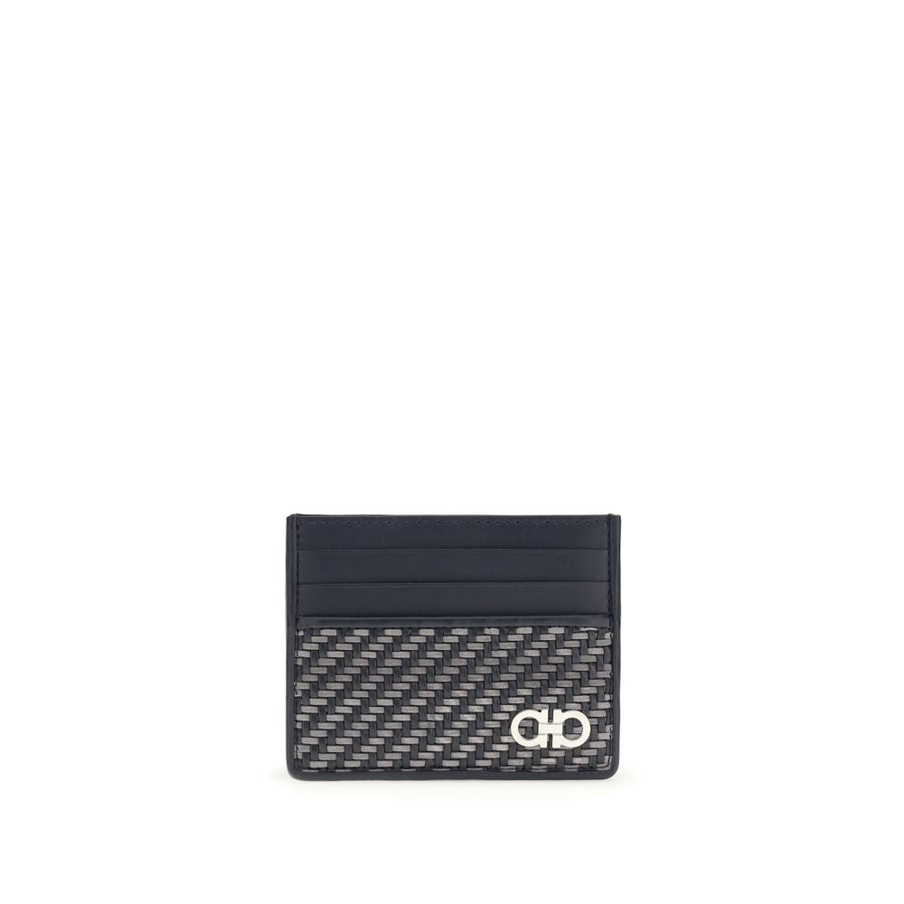 Woven Calf Suede Card Holder