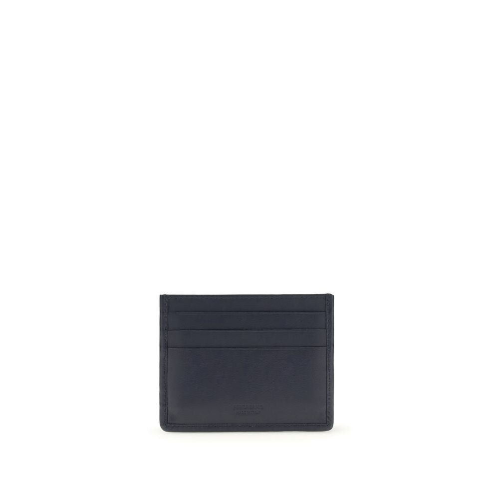 Woven Calf Suede Card Holder