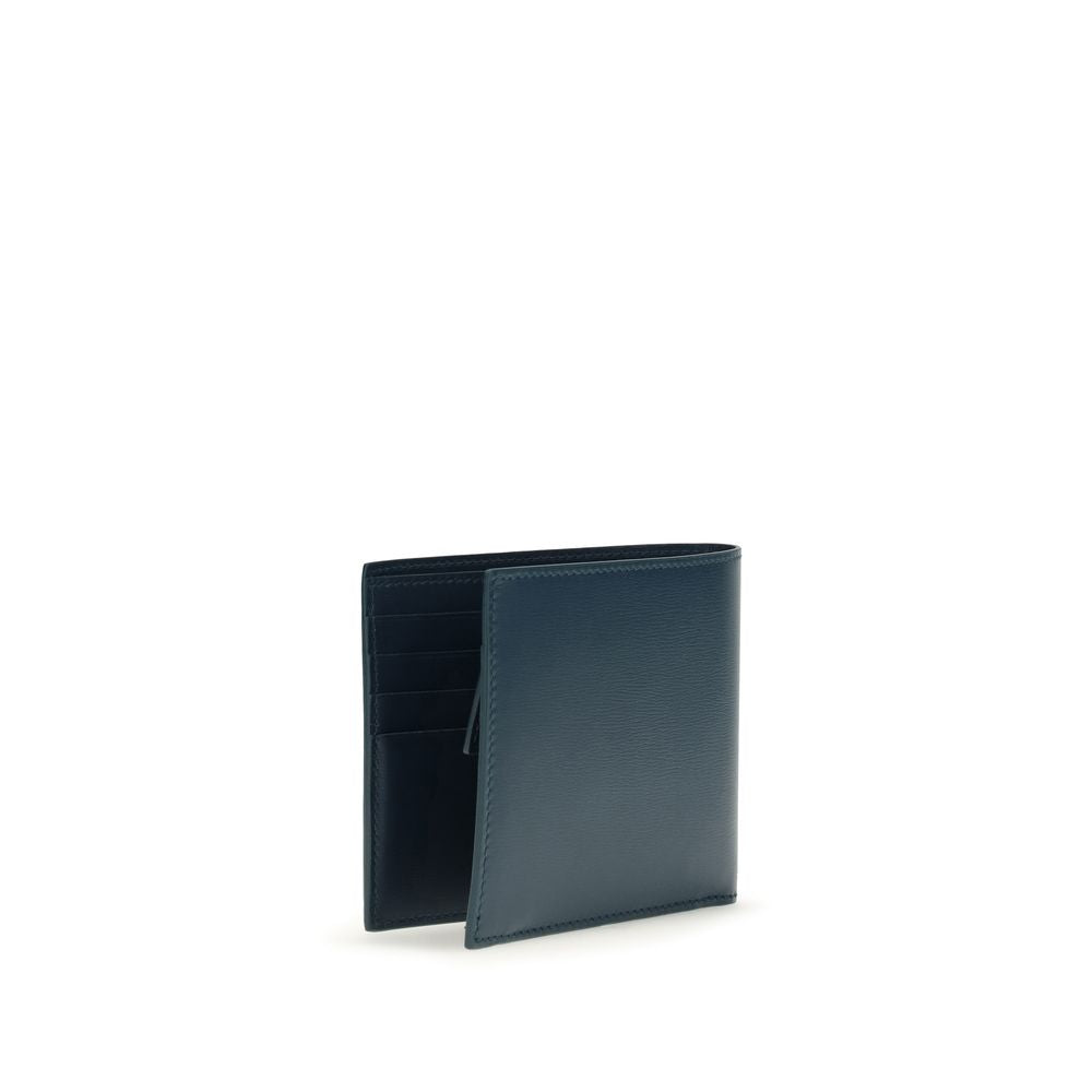 Blue Calf Leather Wallet