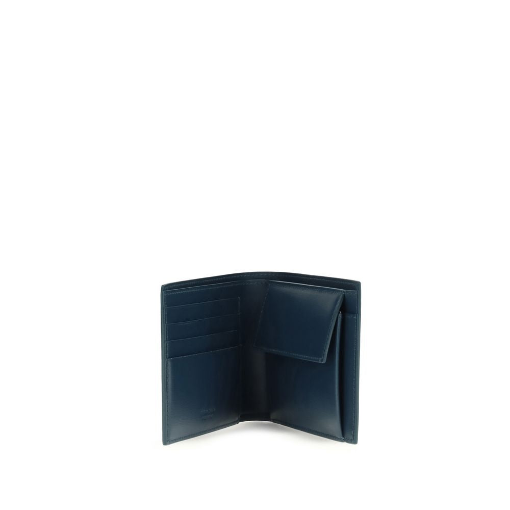 Blue Calf Leather Wallet