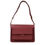 Red Grained Leather Shoulder Bag