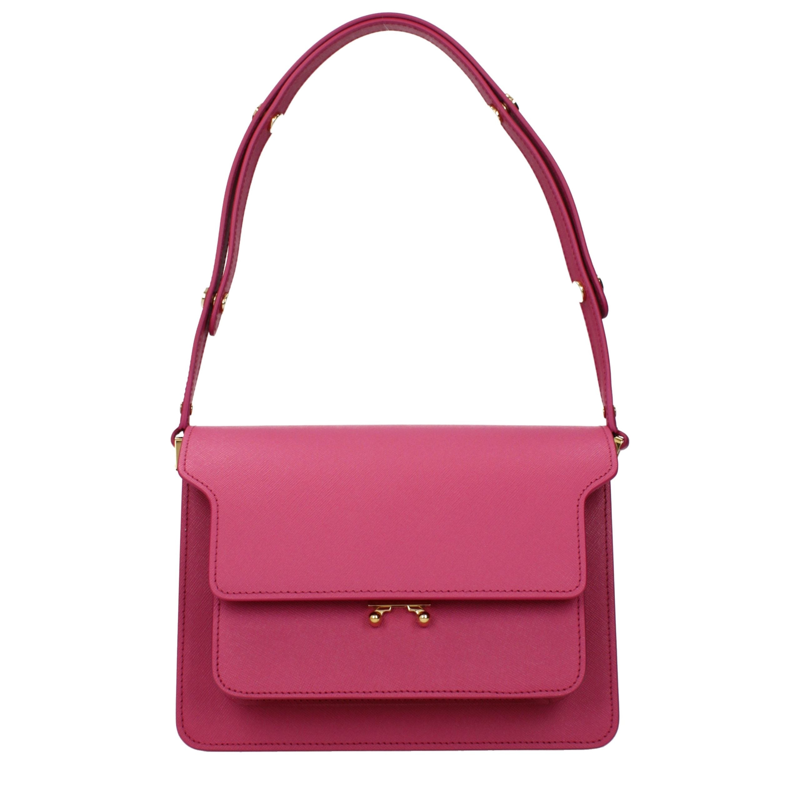 Fuchsia Leather Shoulder Bag