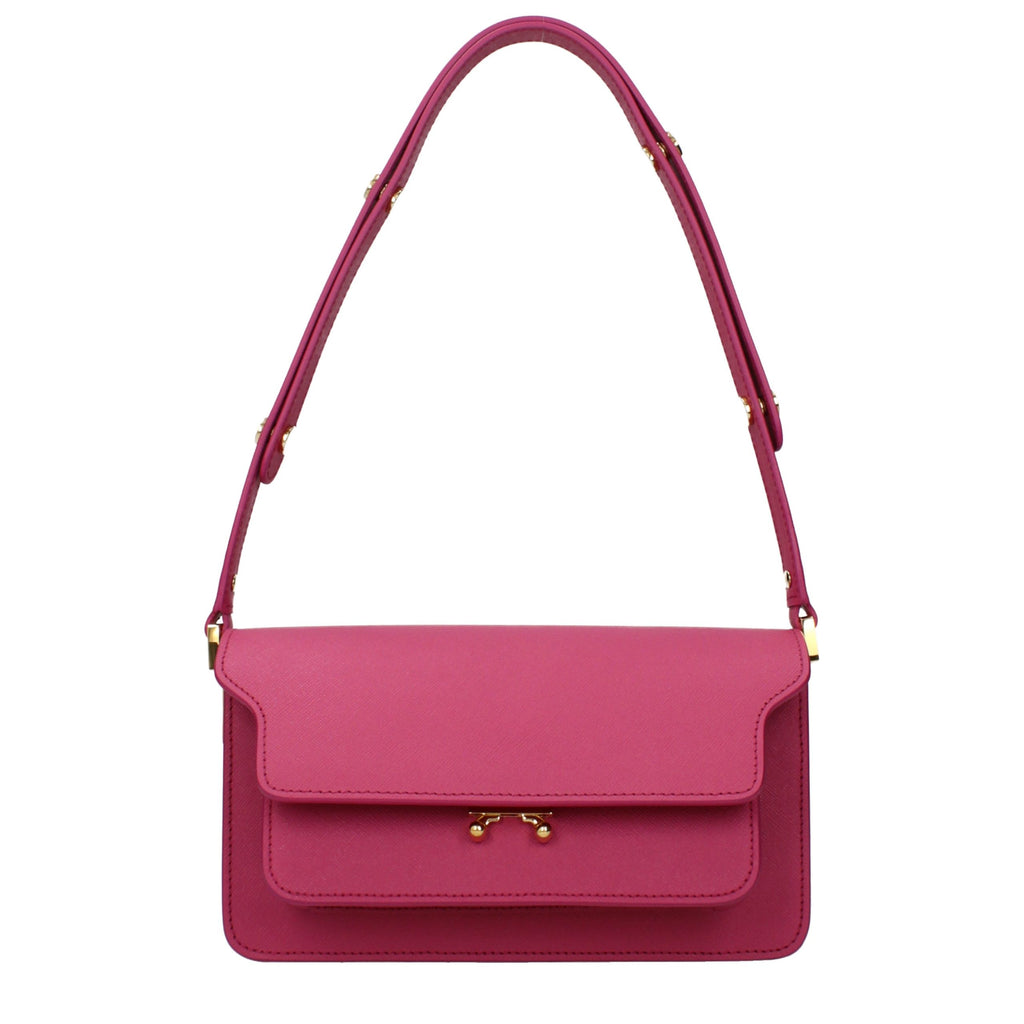 Fuchsia Leather Shoulder Bag