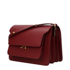 Red Grained Leather Shoulder Bag