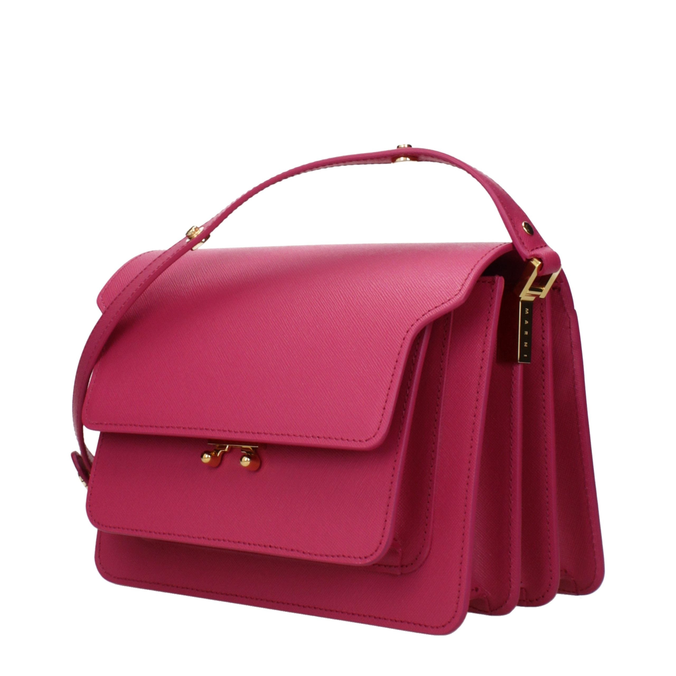 Fuchsia Leather Shoulder Bag