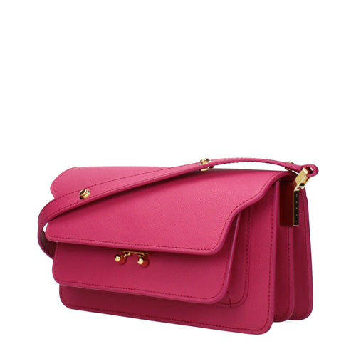 Fuchsia Leather Shoulder Bag