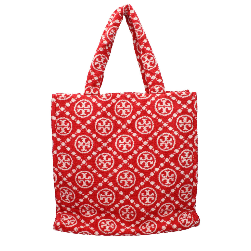 Red Cotton Terry Monogram Shoulder Bag