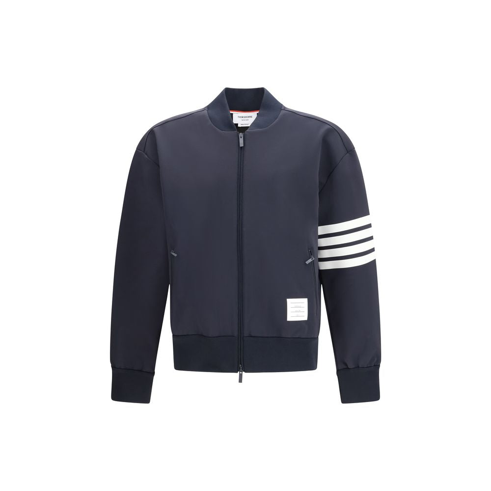 Blue Viscose Bomber Jacket