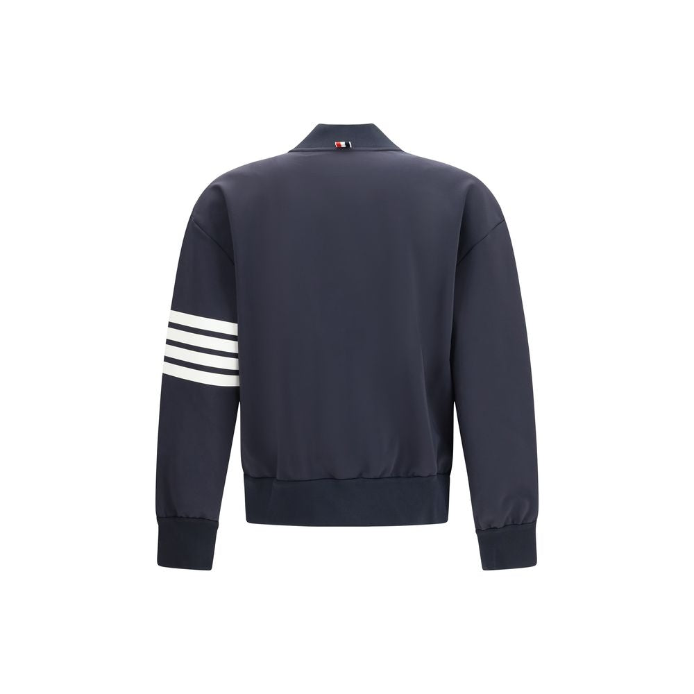 Blue Viscose Bomber Jacket