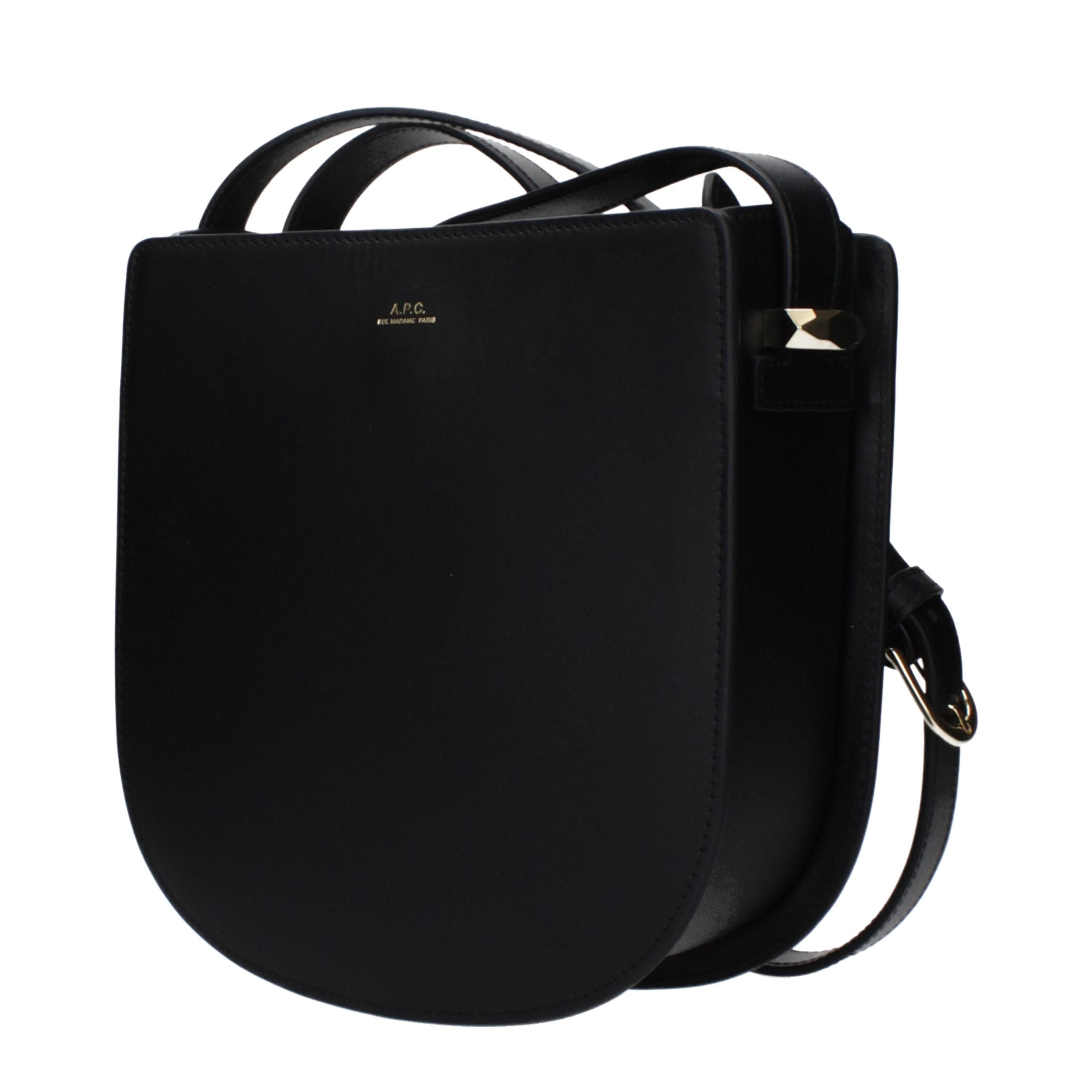 Geneve Medium Black Leather Crossbody Bag