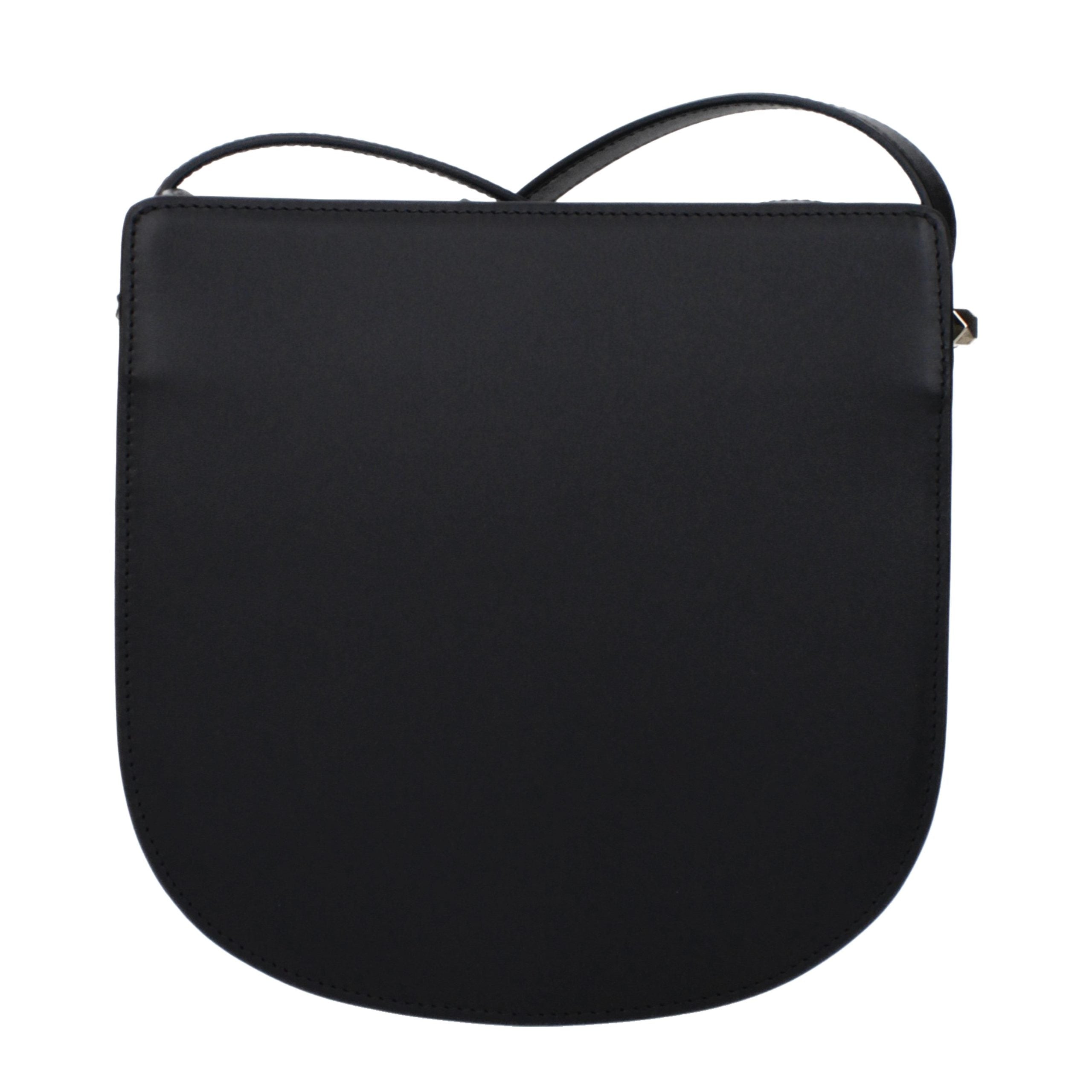 Geneve Medium Black Leather Crossbody Bag