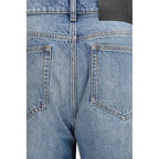 Blue Cotton Five-Pocket Jeans