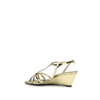 Metallic Calf Leather Wedge Sandals