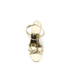 Metallic Calf Leather Wedge Sandals