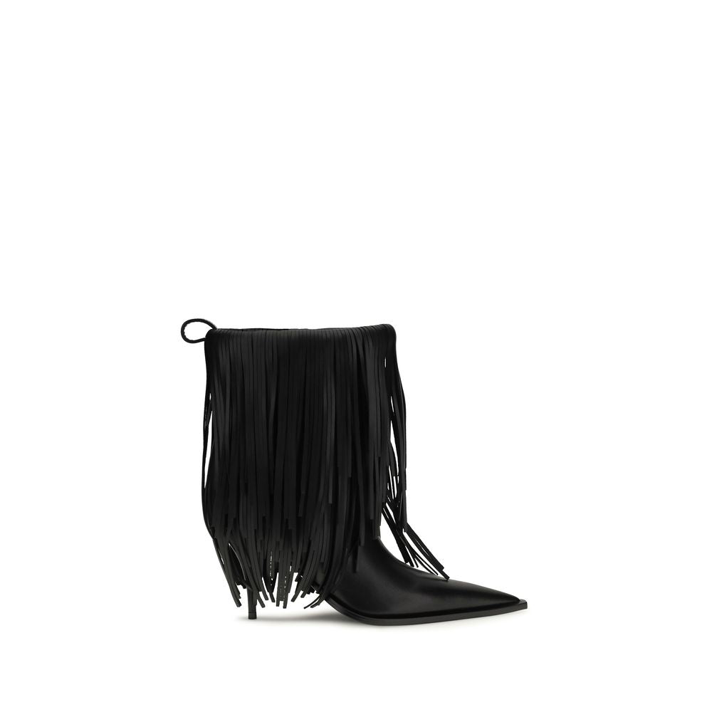 Calfskin Avenue Fringe Ankle Boots