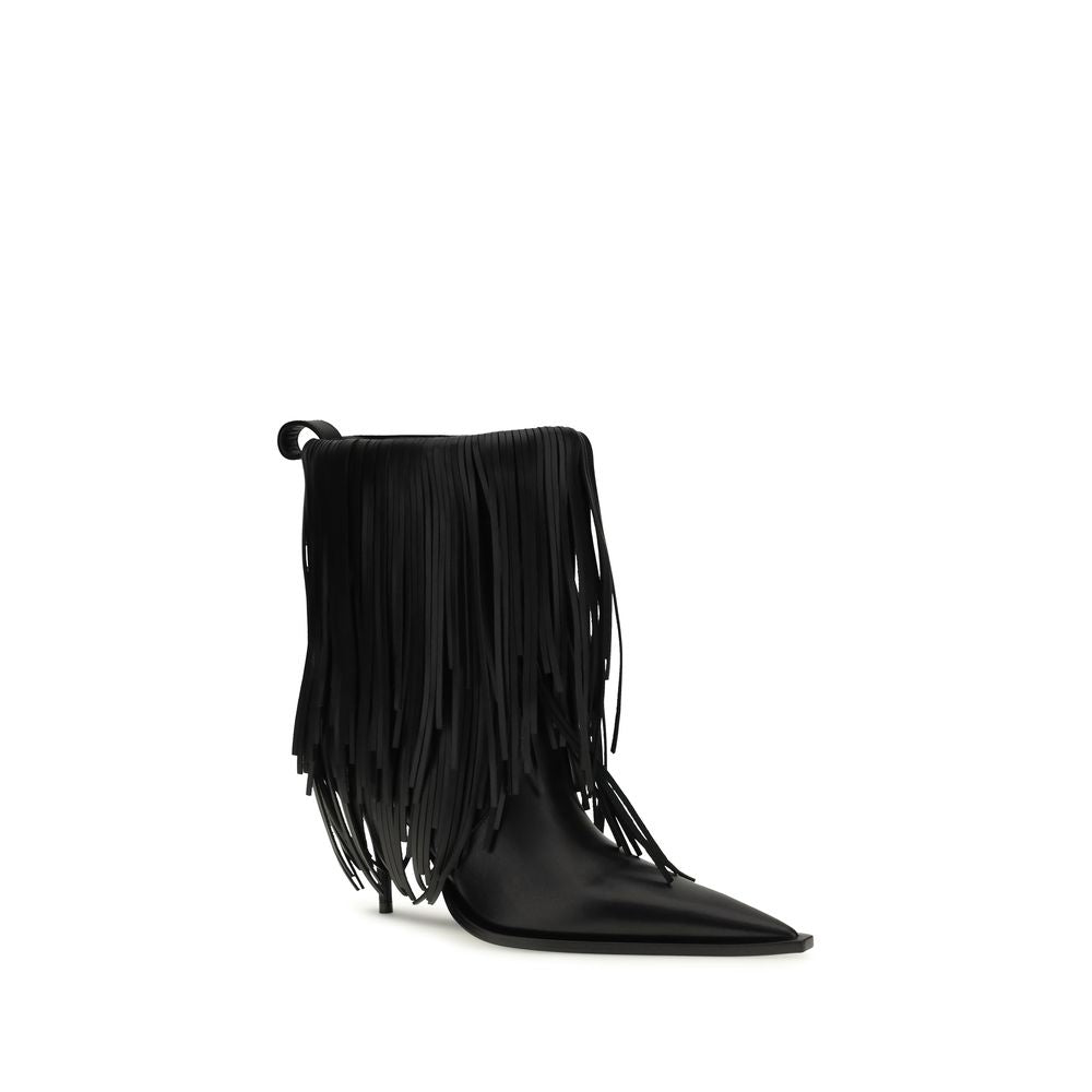 Calfskin Avenue Fringe Ankle Boots