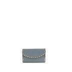 Rockstud Chain Wallet In Garnet Calfskin