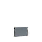 Rockstud Chain Wallet In Garnet Calfskin