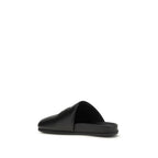 Padded Calf Leather Flat Mules