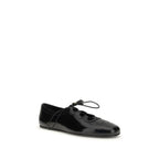 Rhea Lace-Up Ghillie Brogue Flats in Smoked Calf Leather