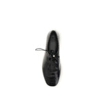 Rhea Lace-Up Ghillie Brogue Flats in Smoked Calf Leather