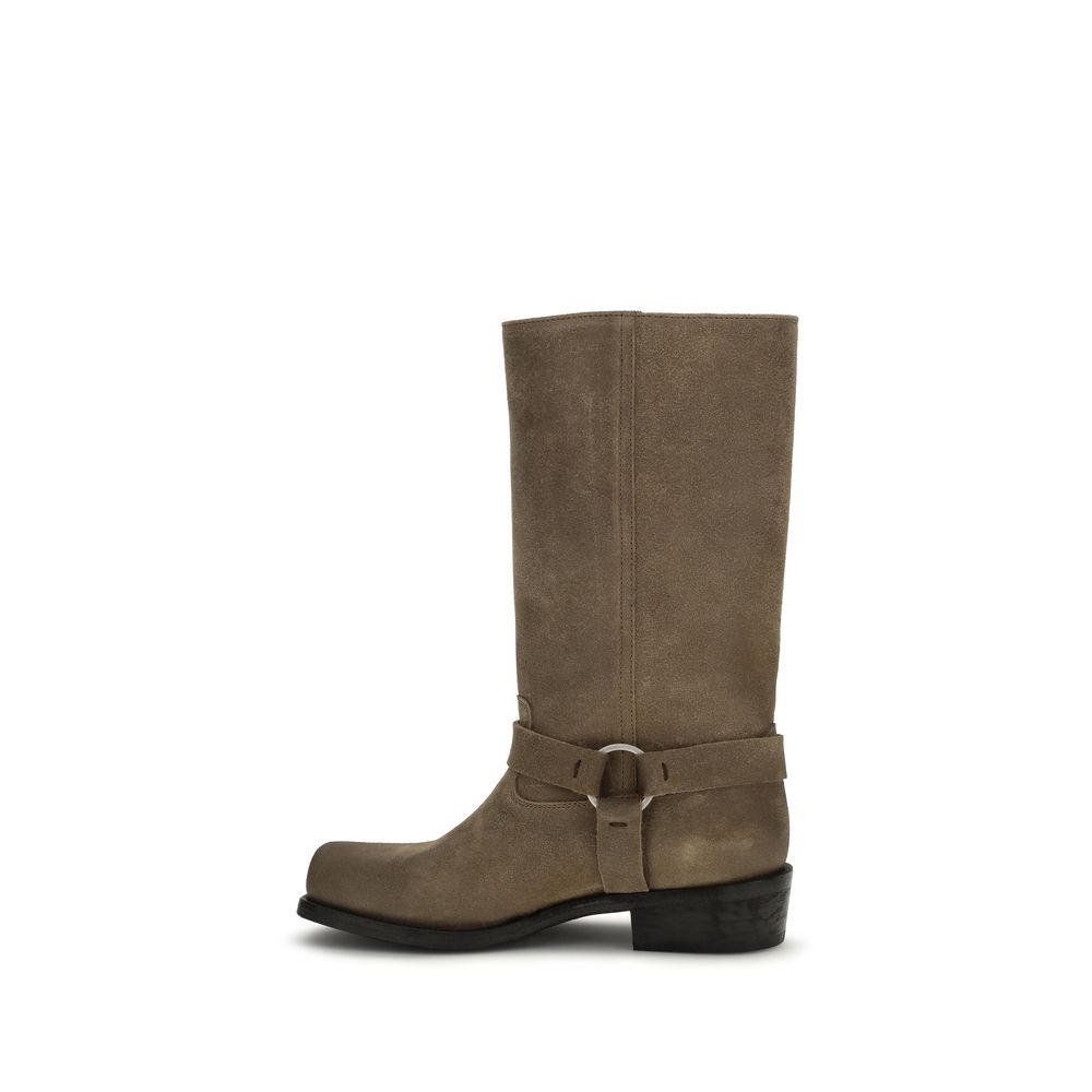Calf Leather Biker Boots