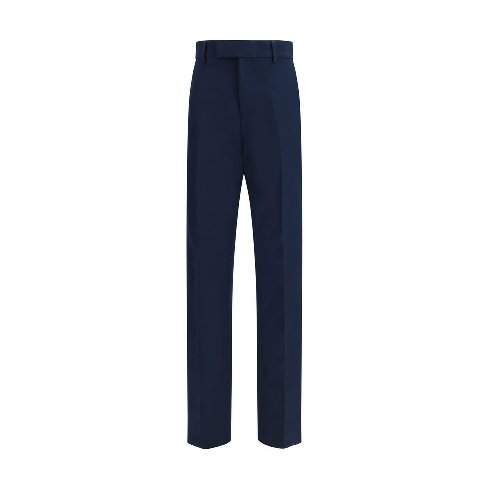 Blue Cotton Cashmere Chino Pants