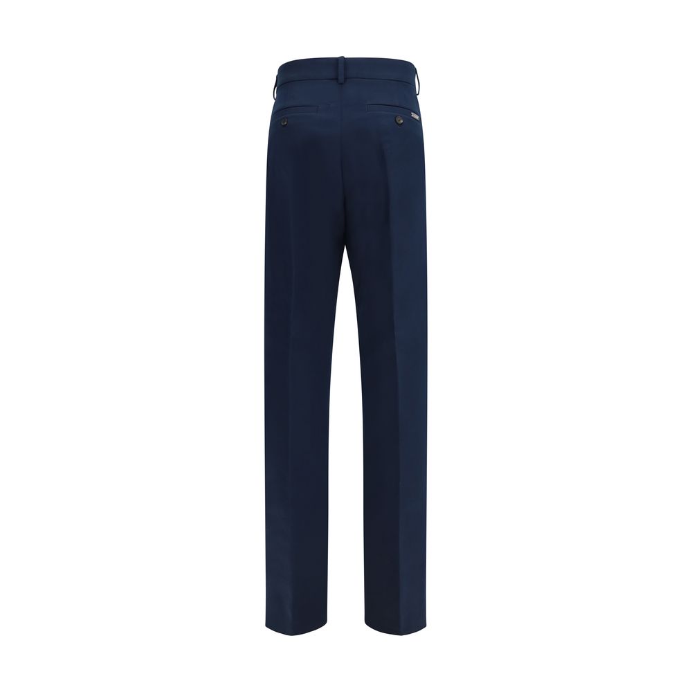Blue Cotton Cashmere Chino Pants