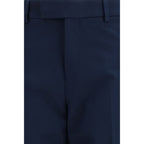 Blue Cotton Cashmere Chino Pants