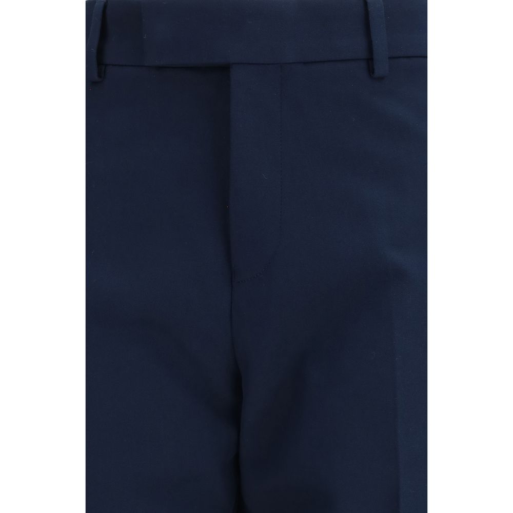 Blue Cotton Cashmere Chino Pants