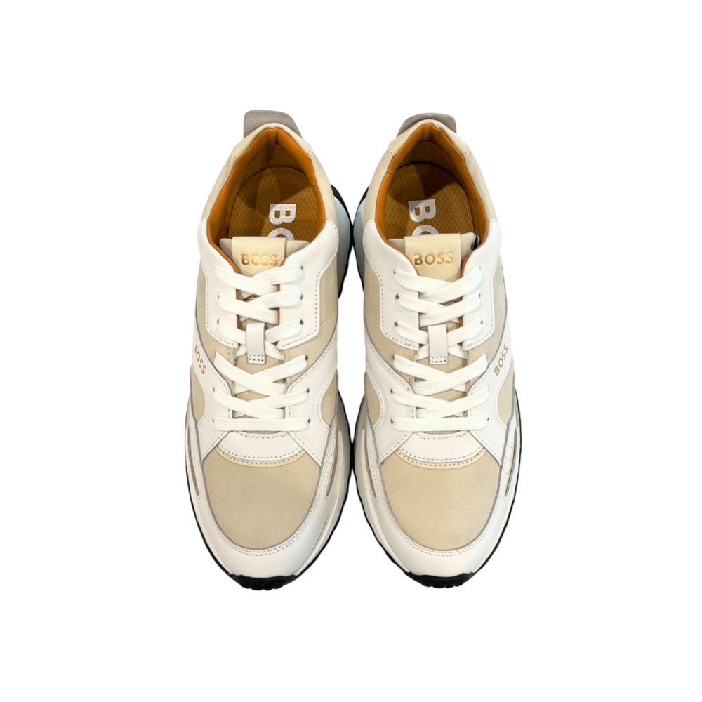 White Leather Platform Sneakers