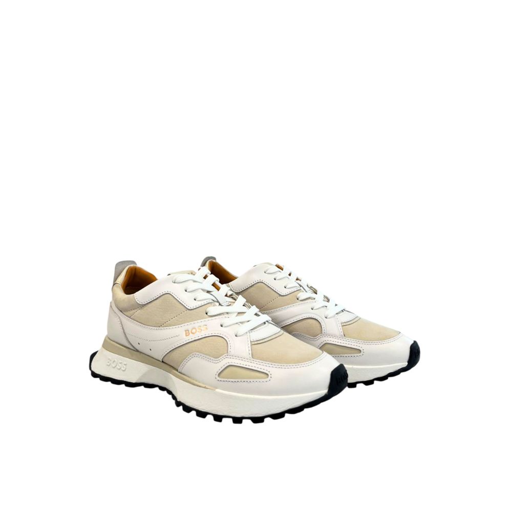 White Leather Platform Sneakers